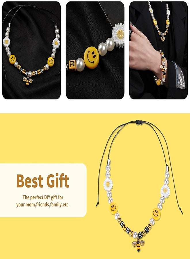 Street27 خرز ستريت 27® على شكل وجه مبتسم، خرز دائري أكريليك لطيف على شكل وجه سعيد، خرز فاصل فضفاض لصنع إكسسوارات الشعر، والمجوهرات المصنوعة يدويًا، والأساور، والأقراط، والقلائد، ومستلزمات صنع قلادات الهواتف المحمولة (7 مم). - Image 4